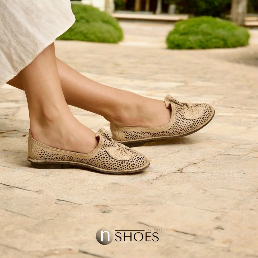Женские бежевые балетки летние Anna Lucci (Турция) модель 5208