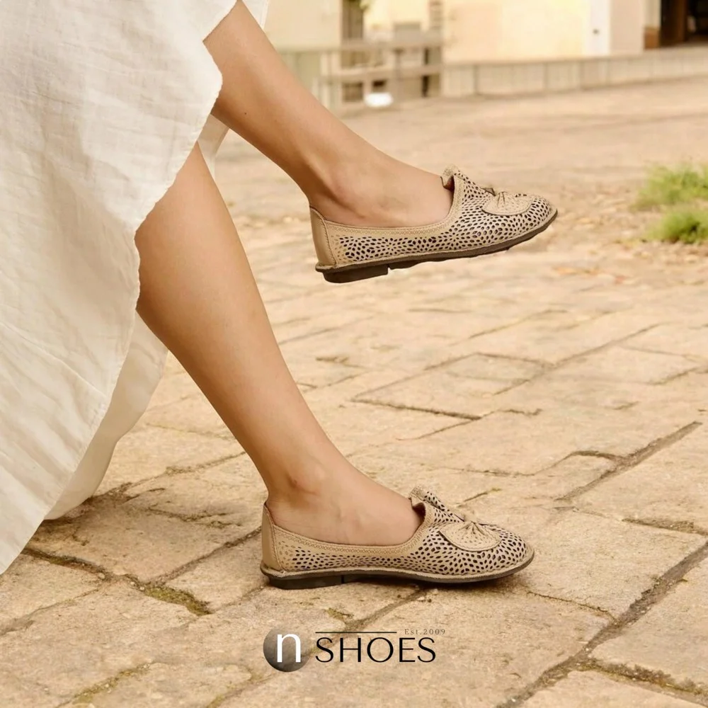 Женские бежевые балетки летние Anna Lucci (Турция) модель 5208