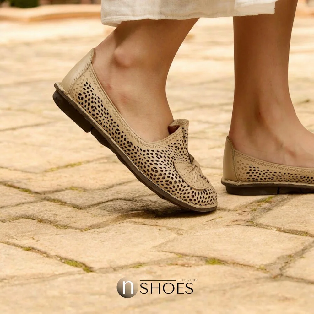 Женские бежевые балетки летние Anna Lucci (Турция) модель 5208