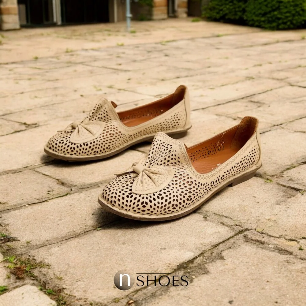 Женские бежевые балетки летние Anna Lucci (Турция) модель 5208