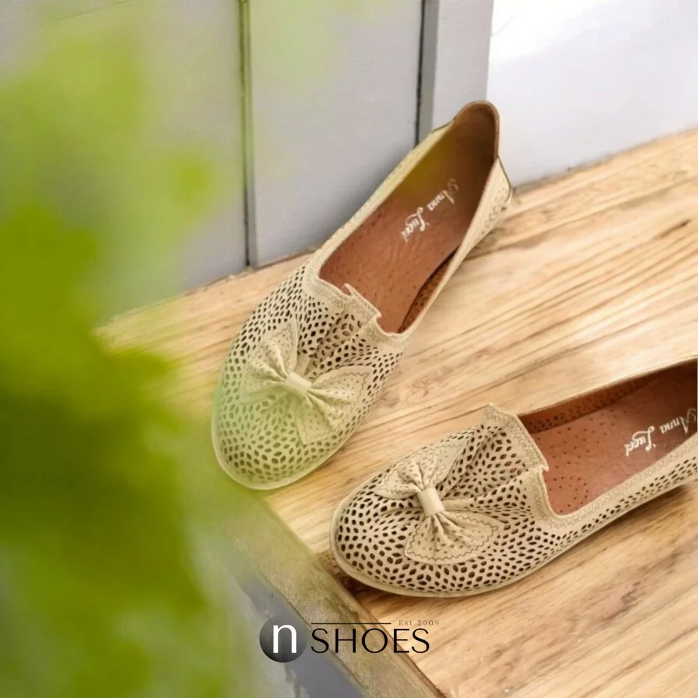 Женские бежевые балетки летние Anna Lucci (Турция) модель 5208