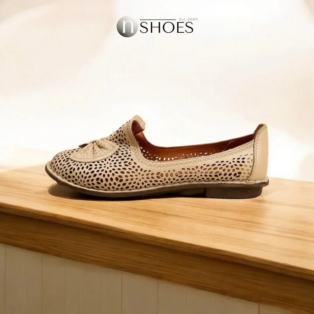 Женские бежевые балетки летние Anna Lucci (Турция) модель 5208