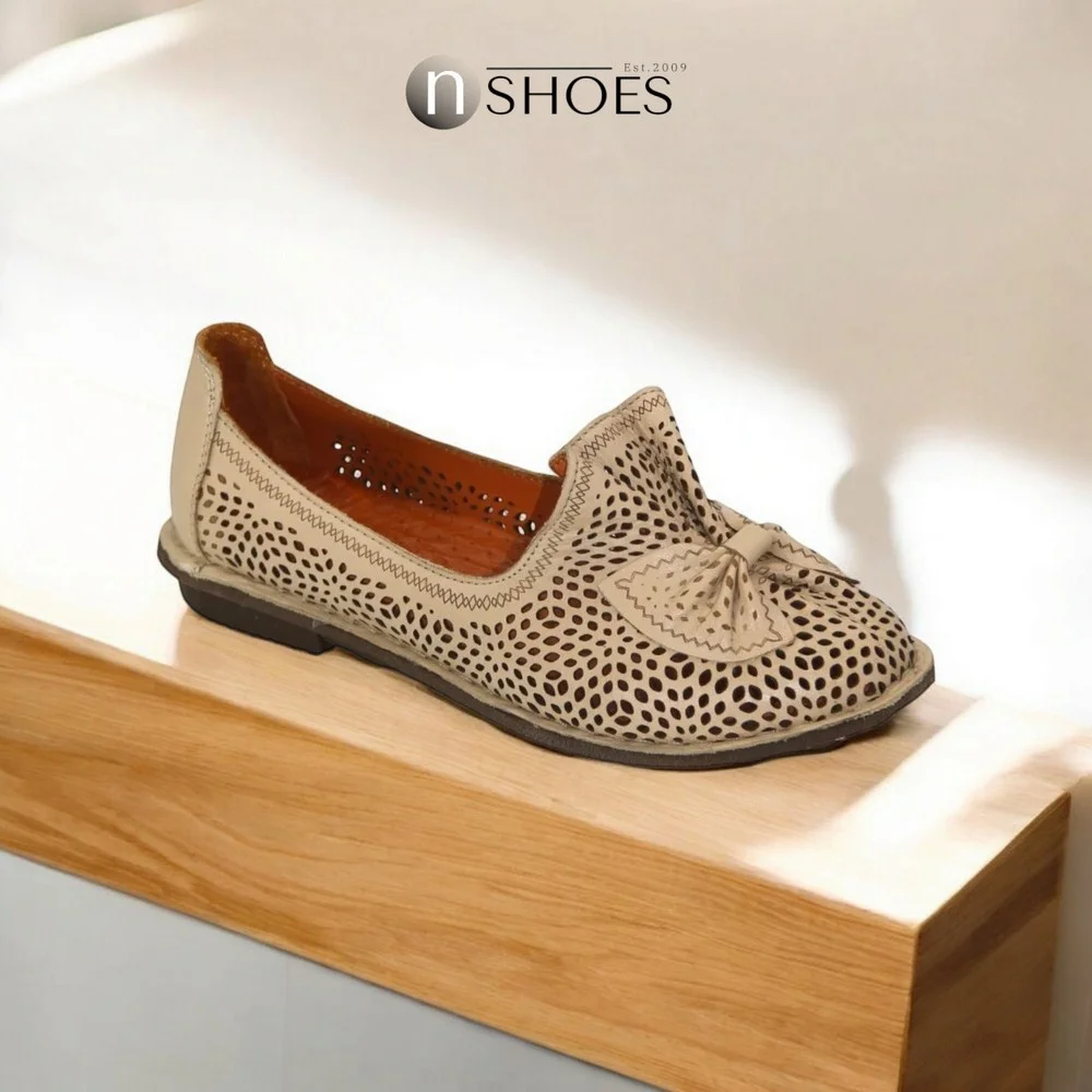 Женские бежевые балетки летние Anna Lucci (Турция) модель 5208