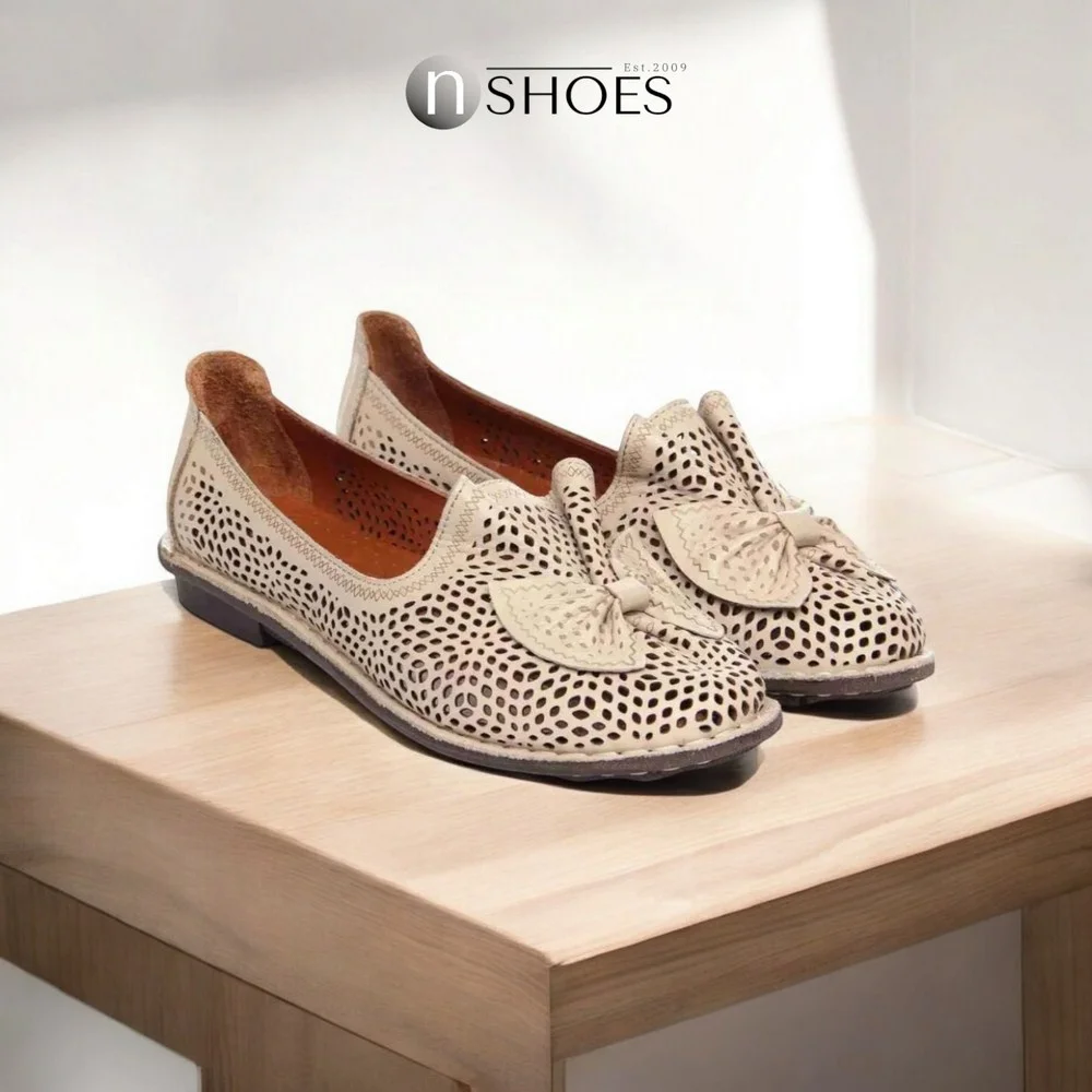 Женские бежевые балетки летние Anna Lucci (Турция) модель 5208