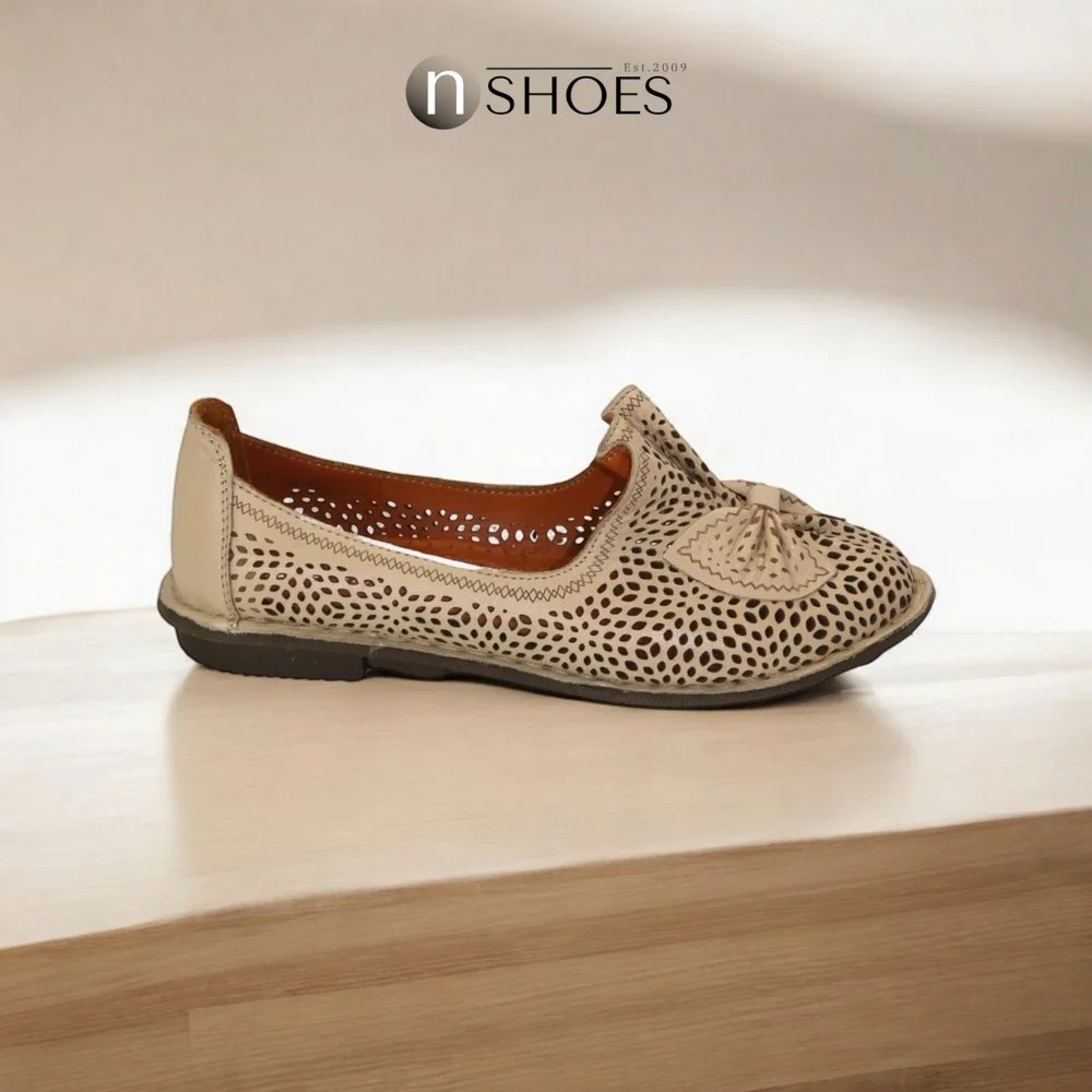 Женские бежевые балетки летние Anna Lucci (Турция) модель 5208