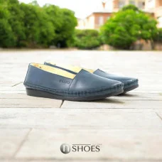 Жіночі сині комфортні мокасини Lesta Польща 241-4121-1-30a4 5226 із натуральної шкіри від польської фабрики