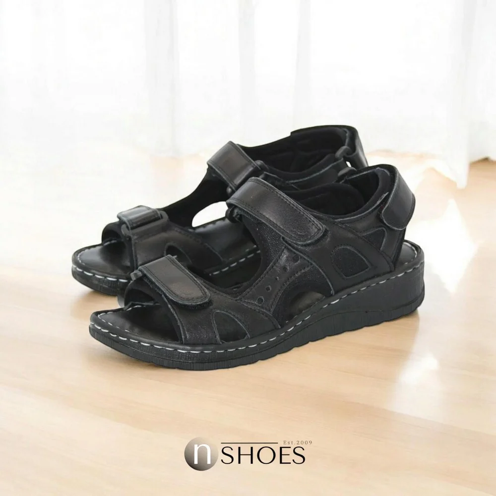 Women’s Black Sandals Lonza 176753 2051 BLACK KOGA Genuine Leather