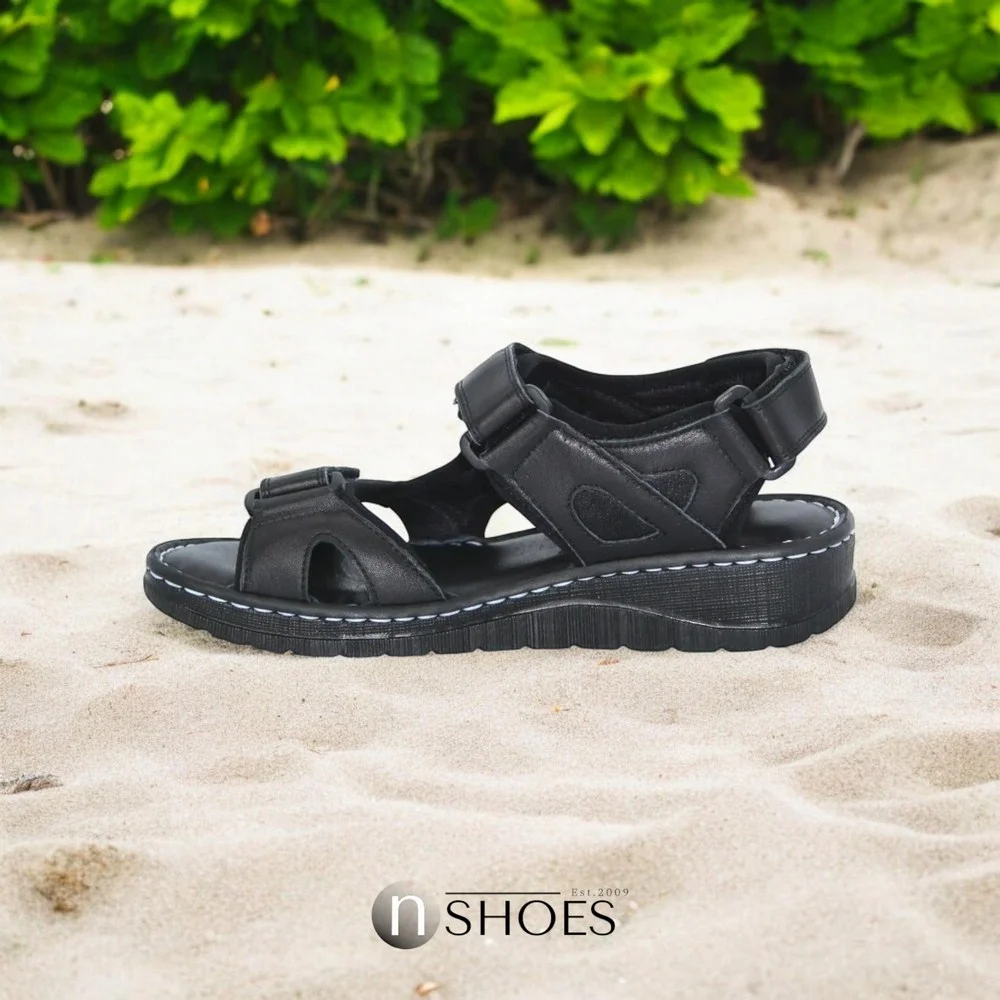 Women’s Black Sandals Lonza 176753 2051 BLACK KOGA Genuine Leather