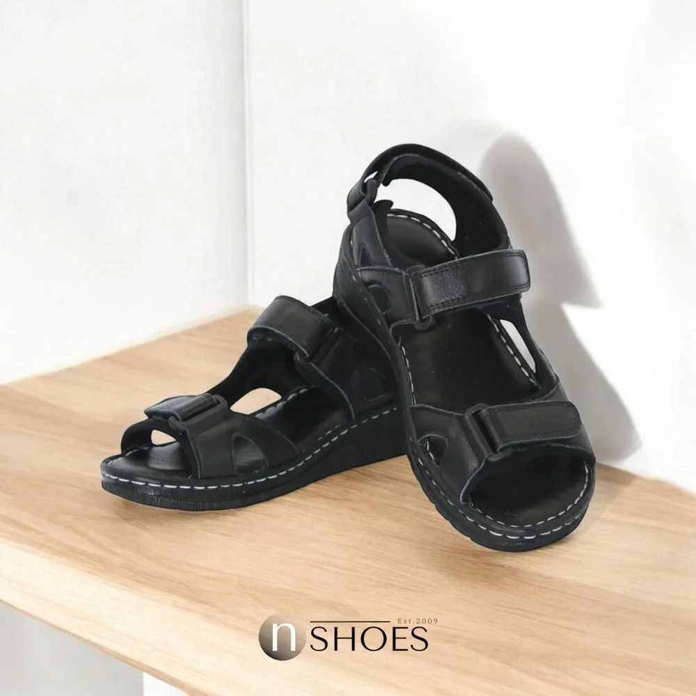 Women’s Black Sandals Lonza 176753 2051 BLACK KOGA Genuine Leather
