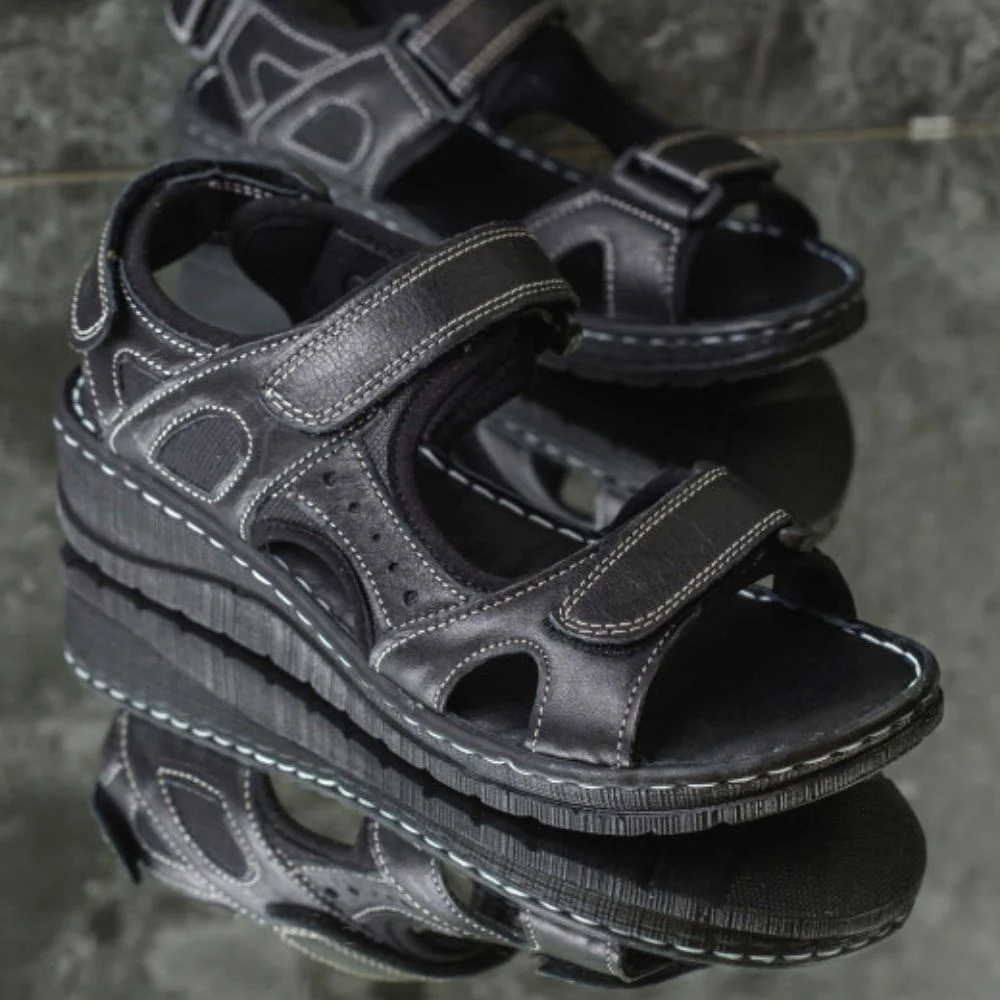 Women’s Black Sandals Lonza 176753 2051 BLACK KOGA Genuine Leather