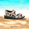 Women's beige sandals Lonza Türkiye 176751 2051 BEIGE 5244 casual with velcro made of genuine leather