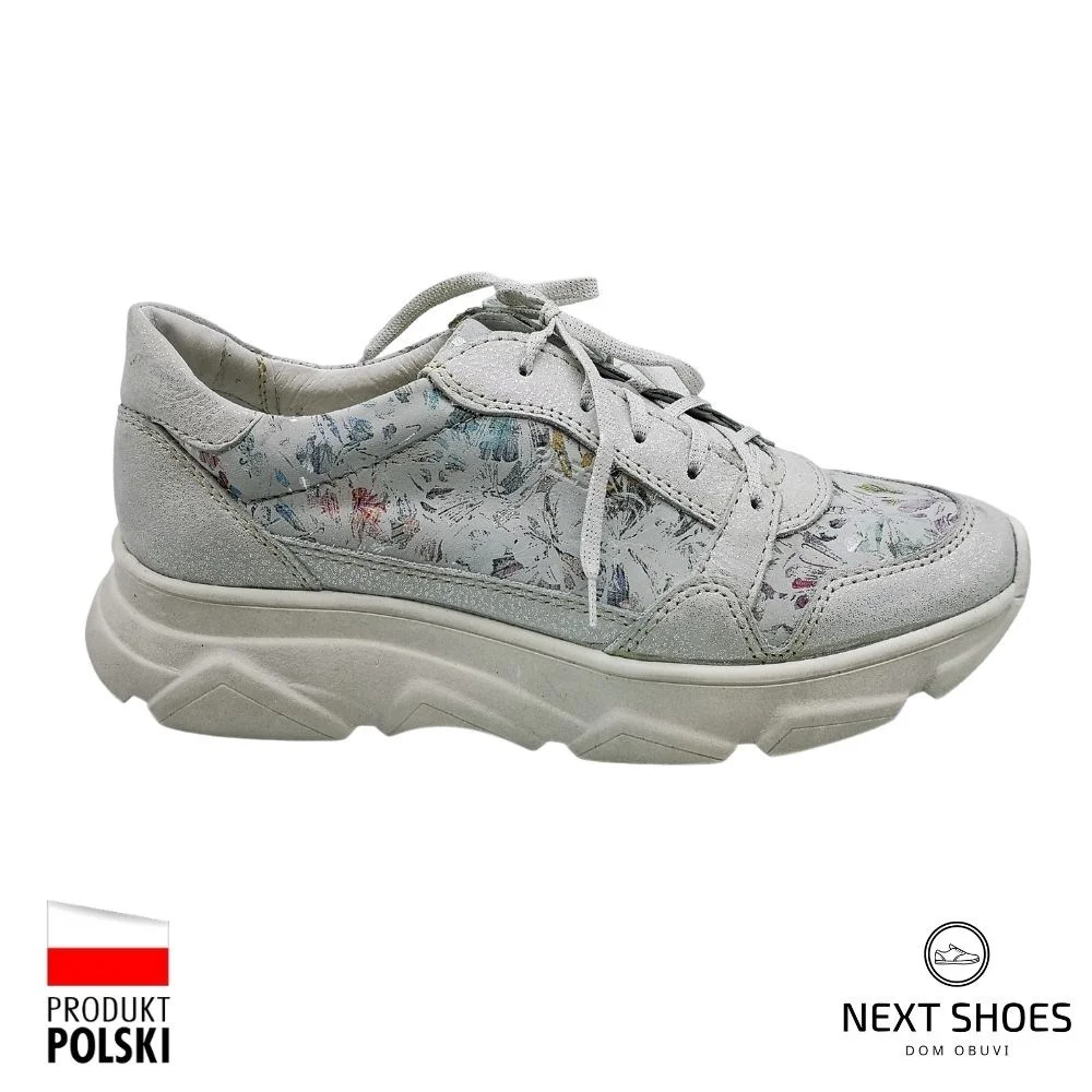 Sneakers women's gray with flowers Lesta (Poland) model 4900