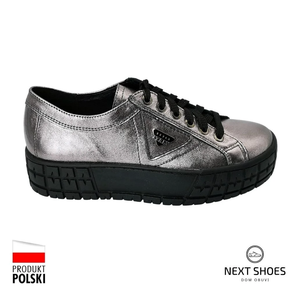 Жіночі сріблясті кеди Contes Польща арт 557-platy-caly