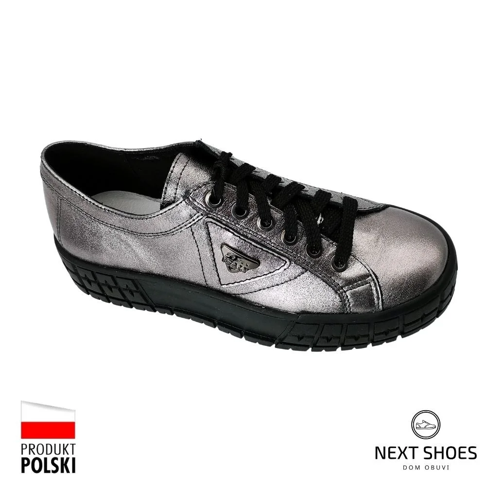 Жіночі сріблясті кеди Contes Польща арт 557-platy-caly