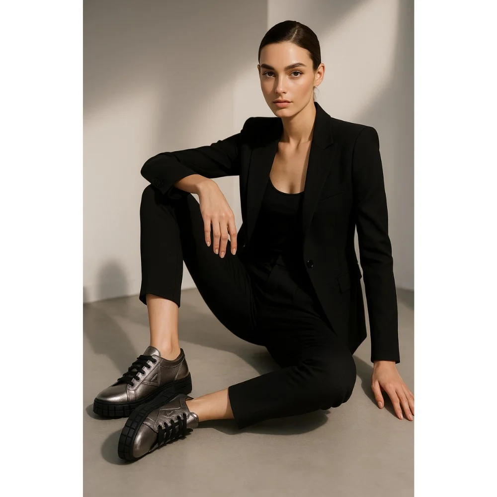 Жіночі сріблясті кеди Contes Польща арт 557-platy-caly