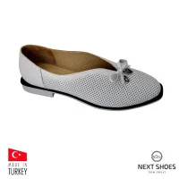 Ballerinas women's white Evromoda Turkey 70556 4948