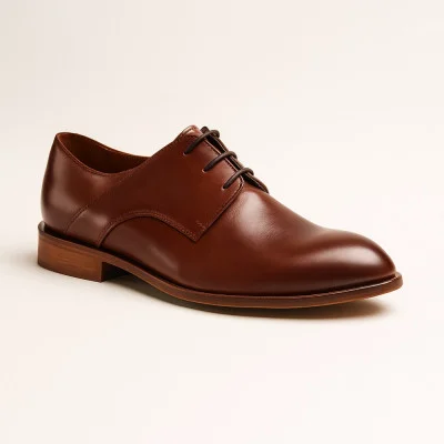 Women's brown oxford shoes Solo Femme 77904-08-l26-000-03-00 4965 made of genuine leather from a Polish brand
