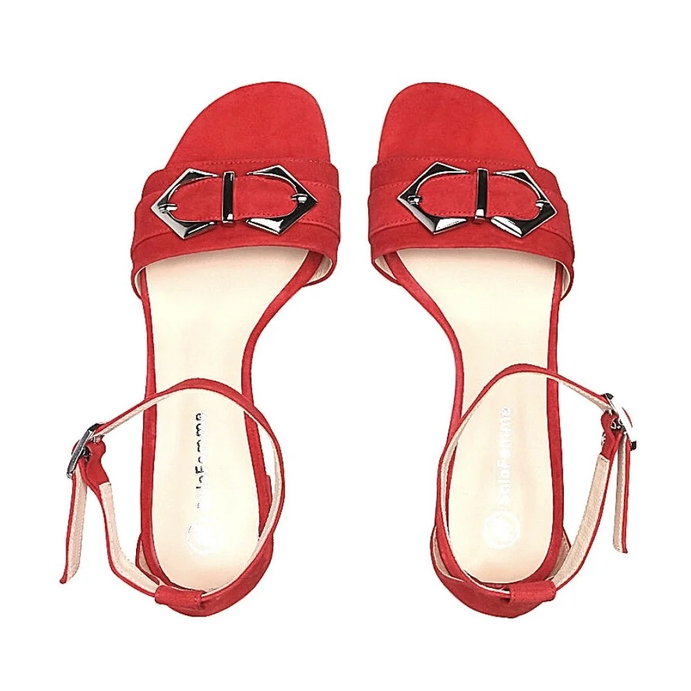 Women’s pink leather sandals Solo Femme 73412-01-L57/000-07-00