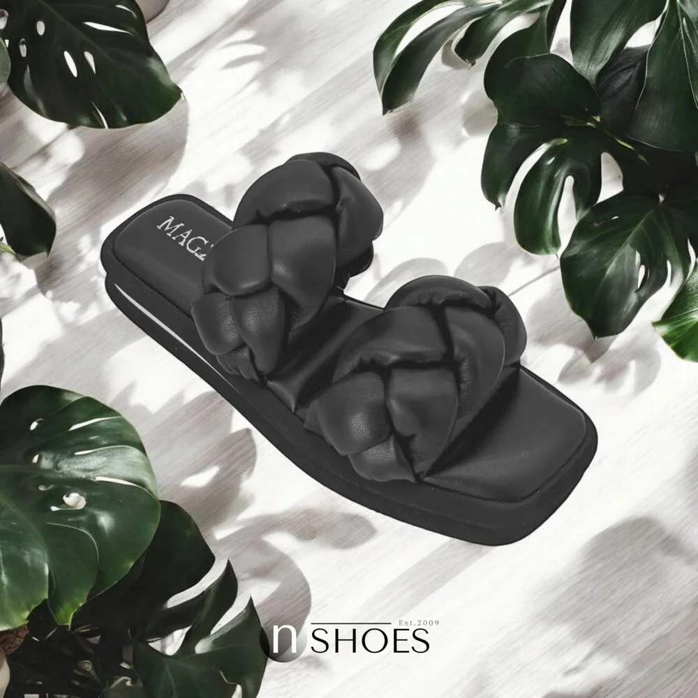 Slippers female black Magza (Turkey) model 4988