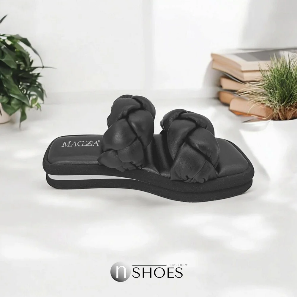 Slippers female black Magza (Turkey) model 4988