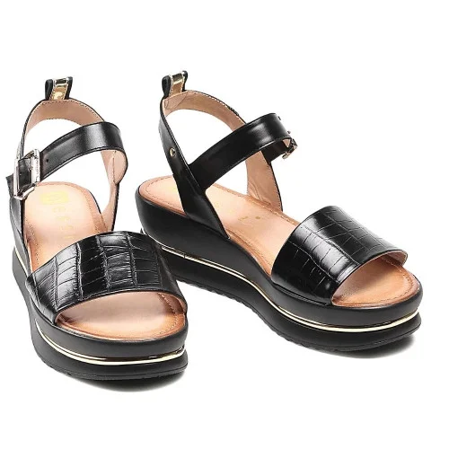 Sandals female black Nessi 21062 czarny 5055