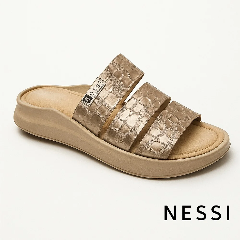 Шльопанці жіночі золотисті Nessi (Польща) модель 5061