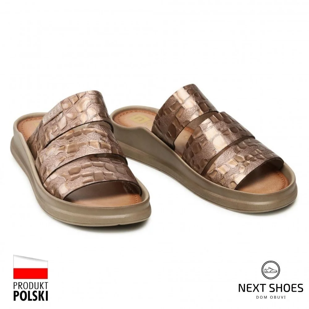 Шльопанці жіночі золотисті Nessi (Польща) модель 5061