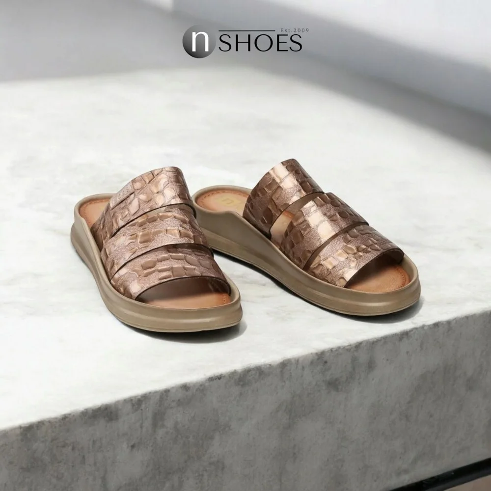 Шльопанці жіночі золотисті Nessi (Польща) модель 5061