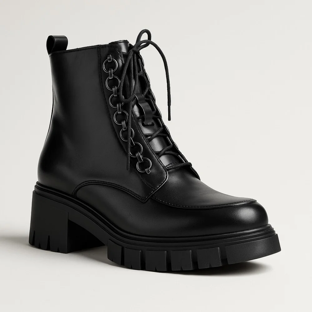 Жіночі модні чорні черевики Simen 4477a-faeda czarna модель 5388-5191