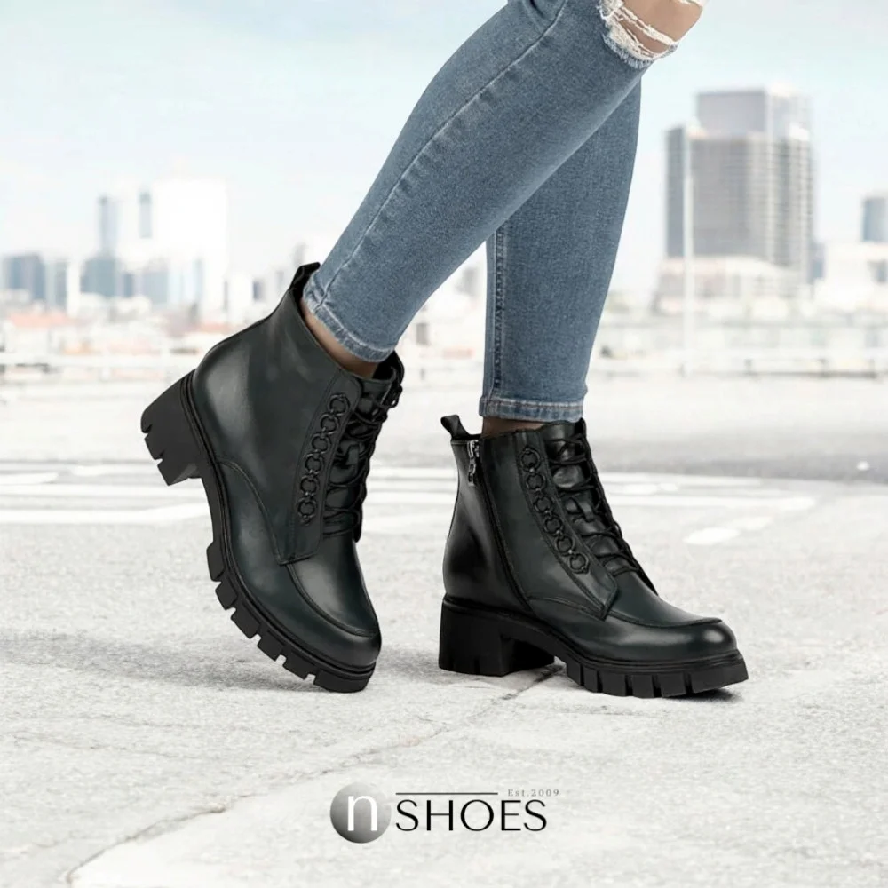 Жіночі модні чорні черевики Simen 4477a-faeda czarna модель 5388-5191