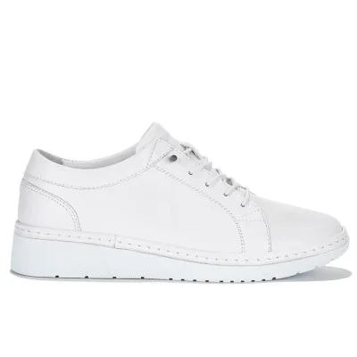 Женские белые кроссовки Lonza Турция 5277-white-poly-5267 из натуральной кожи