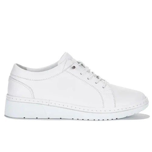 Женские белые кроссовки Lonza Турция 5277-white-poly-5267 из натуральной кожи