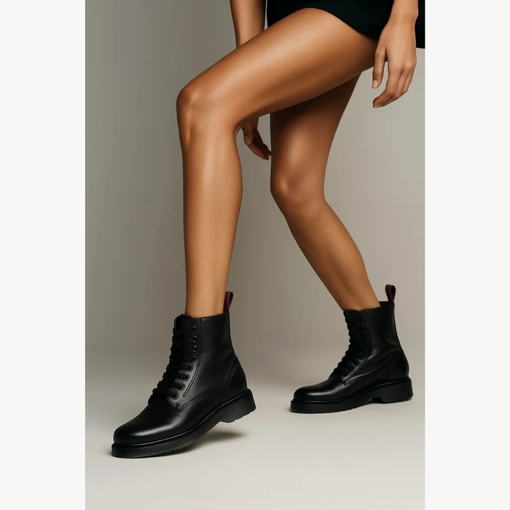 Women’s Mid-Season Black Boots Lasocki WI23-DOC-P-3-5311 Genuine Leather