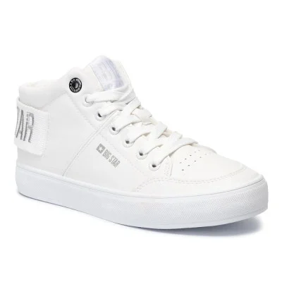 Women's white sneakers boots Big Star Shoes Poland EE274352 White-5321