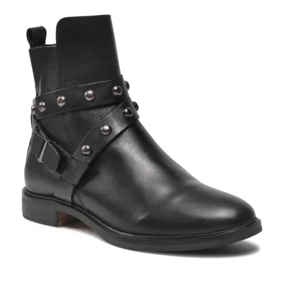 Women's black Lasocki ARC-NEW2-09 Black 5344 rock style demi seasonal boots with rivets discounted in size 37 and 41 in genuine leather from the Polish brand Women's black Lasocki ARC-NEW2-09 Black 5344 rock style demi seasonal boots with rivets discounted in size 37 and 41 in genuine leather from the Polish brand