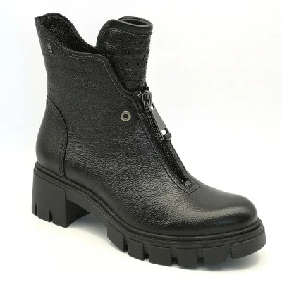 Women's fashionable black boots Simen 4477a-faeda czarna 5388-5191 made of genuine leather from a Polish factory
