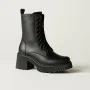 Women’s Black Leather Winter Boots Simen 6596a faeda czarna 5430