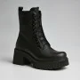 Women’s Black Leather Winter Boots Simen 6596a faeda czarna 5430