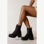 Women’s Black Leather Winter Boots Simen 6596a faeda czarna 5430