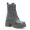 Women's black leather winter boots Simen 6596a faeda czarna 5430 in genuine leather and natural wool from the Polish factory