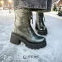 Women’s Black Leather Winter Boots Simen 6596a faeda czarna 5430