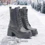 Women’s Black Leather Winter Boots Simen 6596a faeda czarna 5430