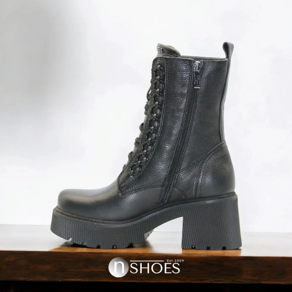 Women’s Black Leather Winter Boots Simen 6596a faeda czarna 5430