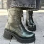 Women’s Black Leather Winter Boots Simen 6596a faeda czarna 5430