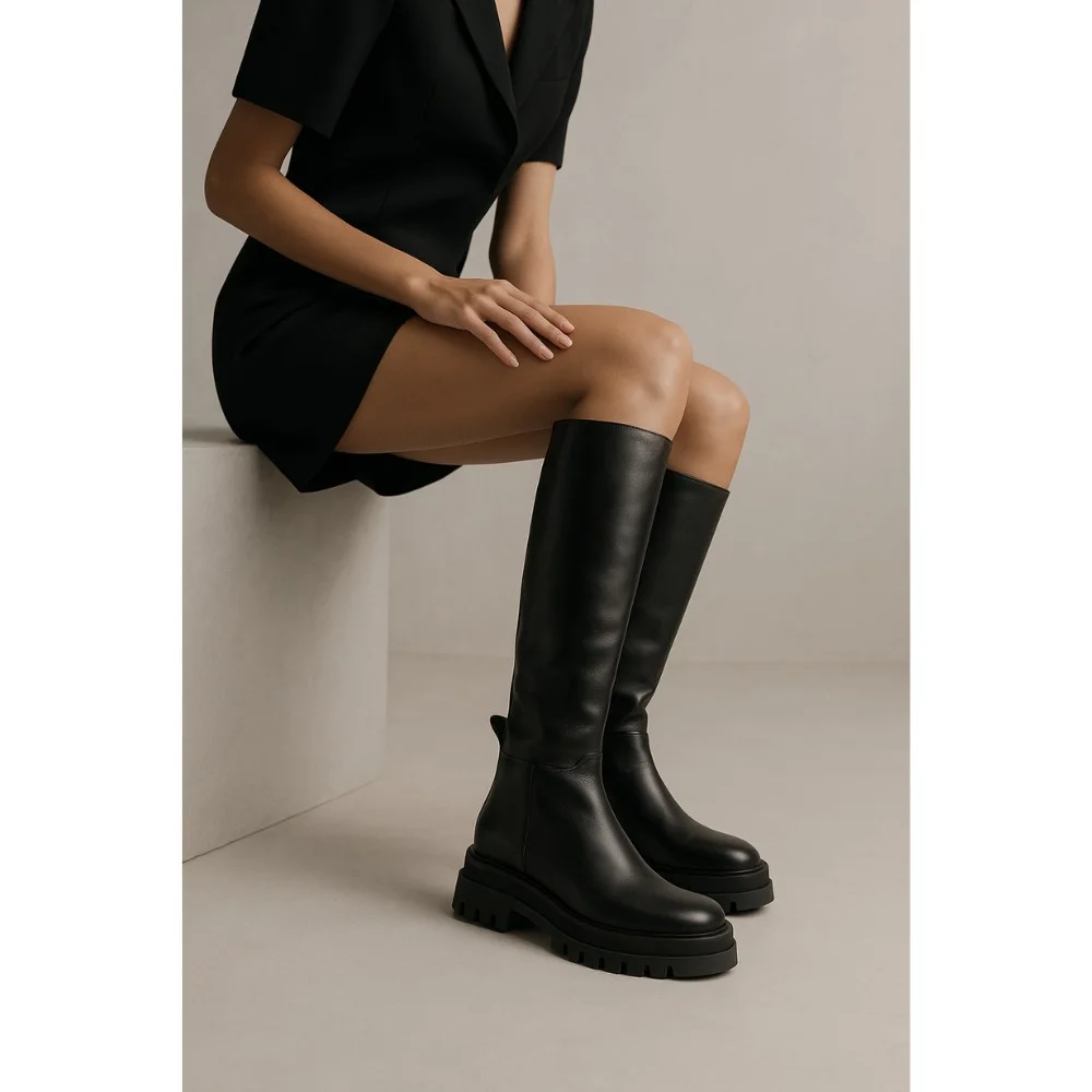 Женские кожаные сапоги Kaniowski (Польша) модель 5432