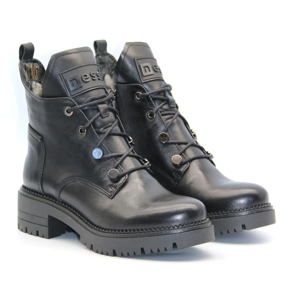 Жіночі чорні зимові черевики Nessi 20748 czarny модель 5434