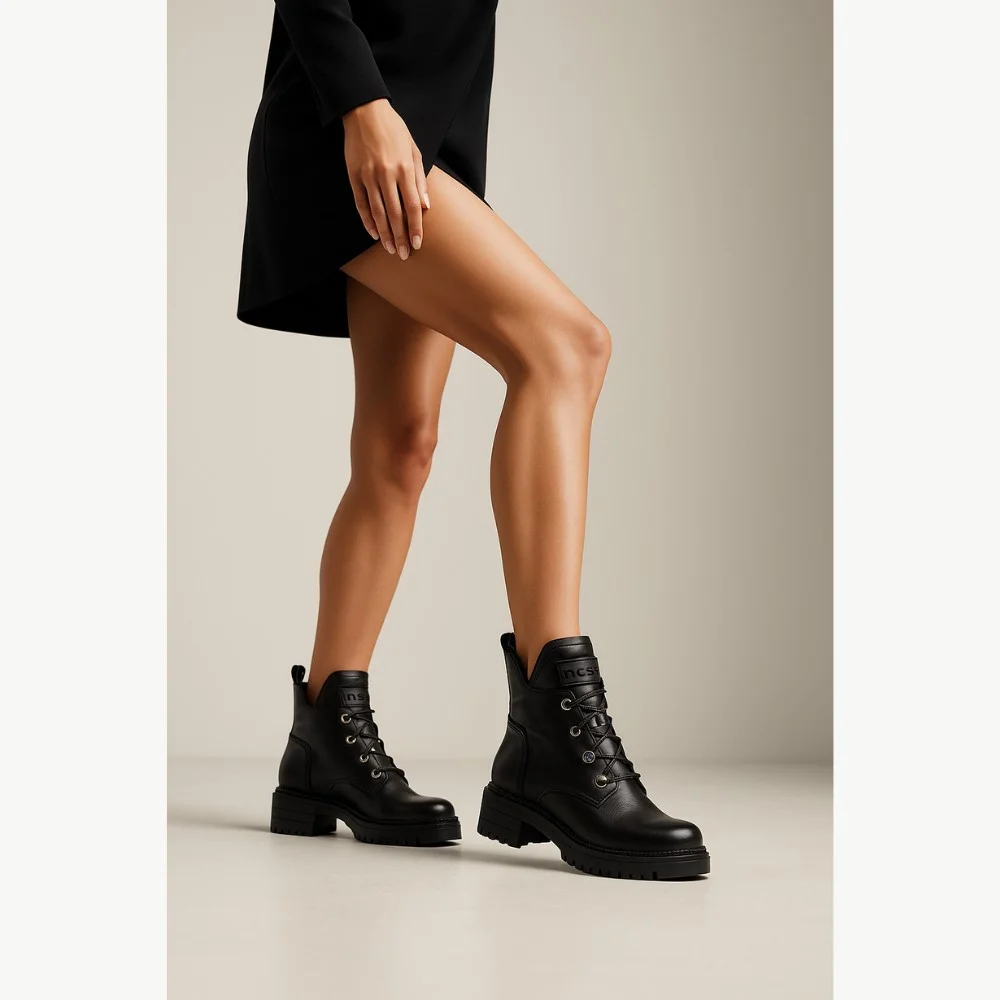 Жіночі чорні зимові черевики Nessi 20748 czarny модель 5434