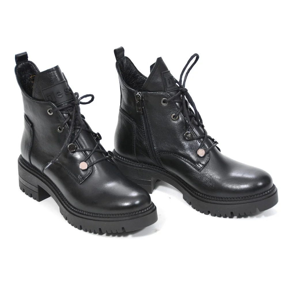 Жіночі чорні зимові черевики Nessi 20748 czarny модель 5434