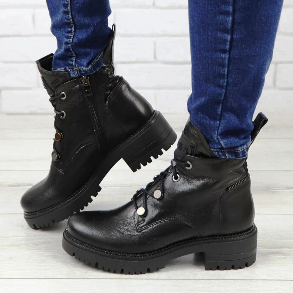 Жіночі чорні зимові черевики Nessi 20748 czarny модель 5434