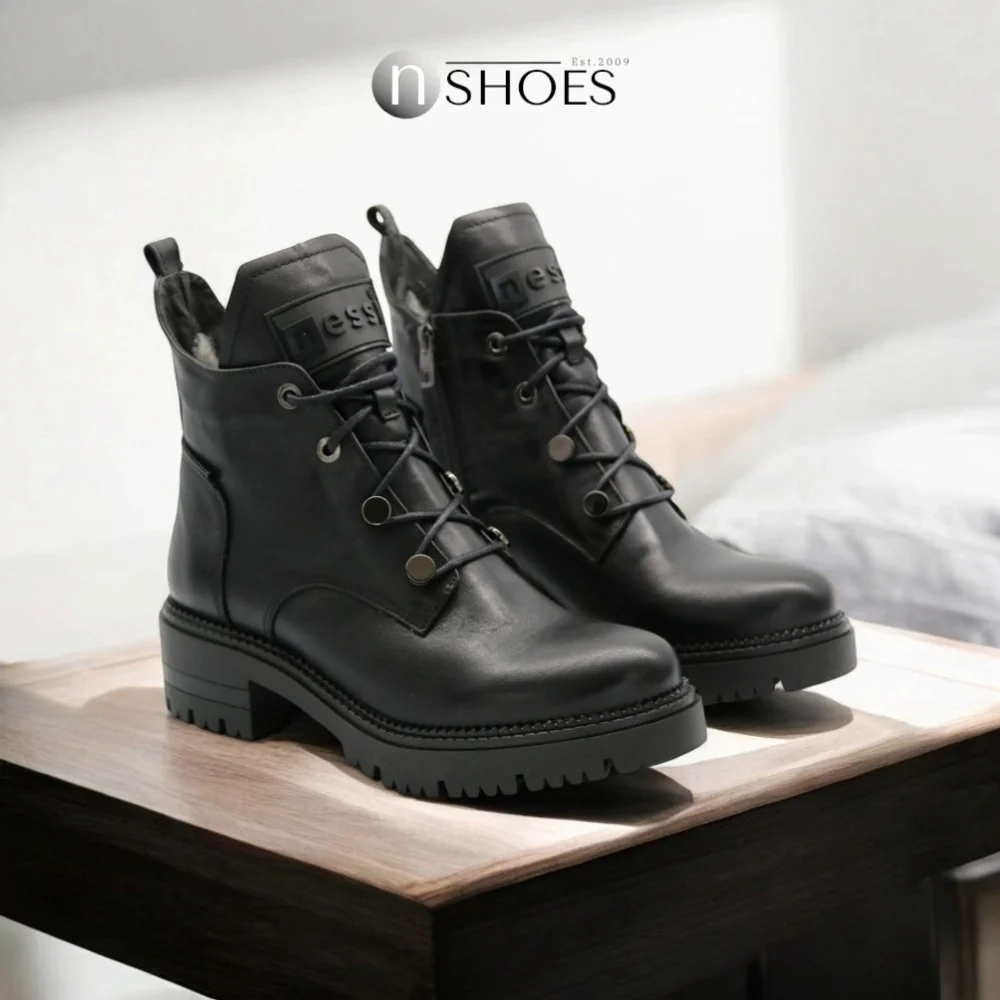 Жіночі чорні зимові черевики Nessi 20748 czarny модель 5434